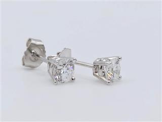 14K White Gold 1/2 CTW Lab Created Round Diamond Stud Earrings